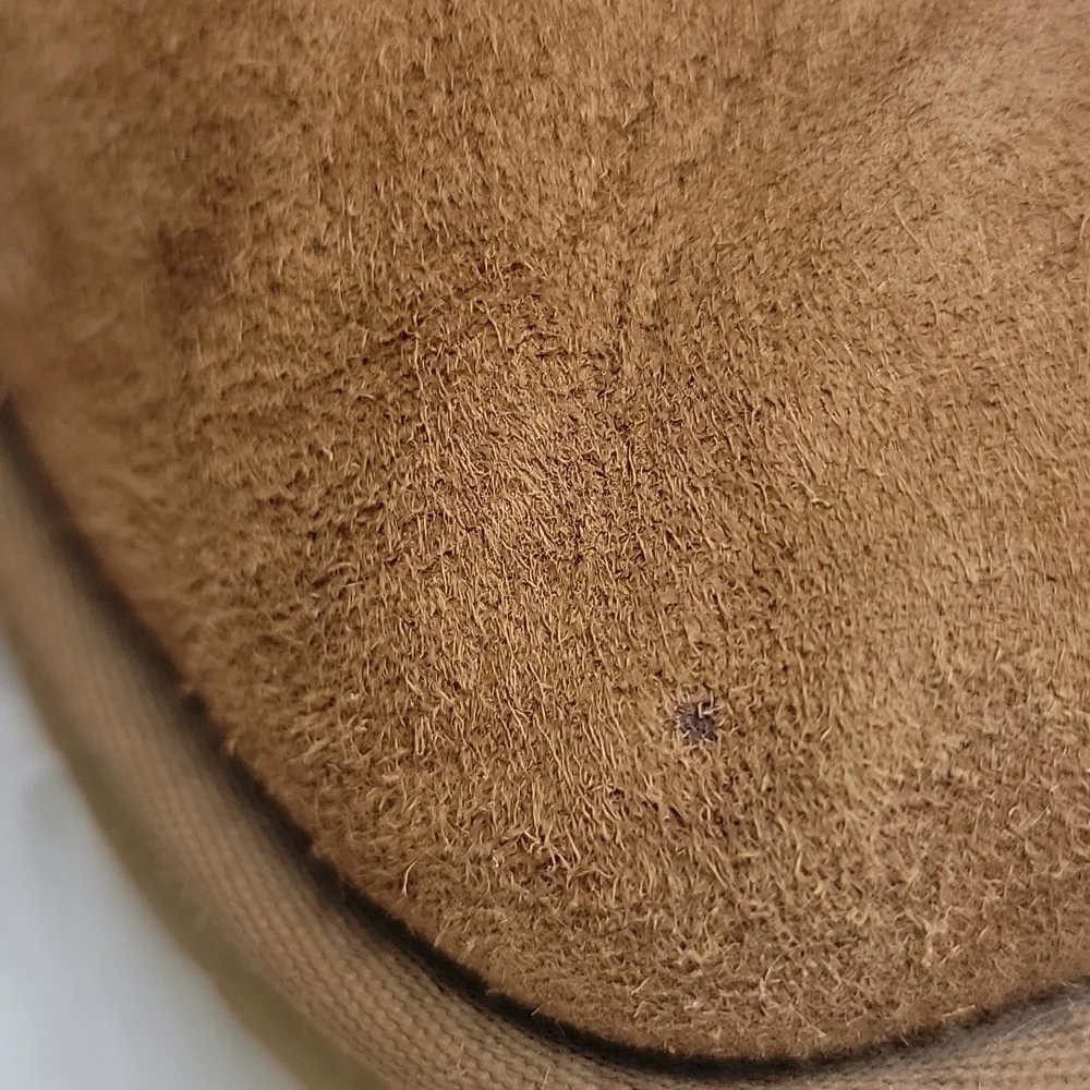 UGG Bailey Button Triplet Tall Chestnut‎ Suede Shearling Mid Calf Pull On Boots